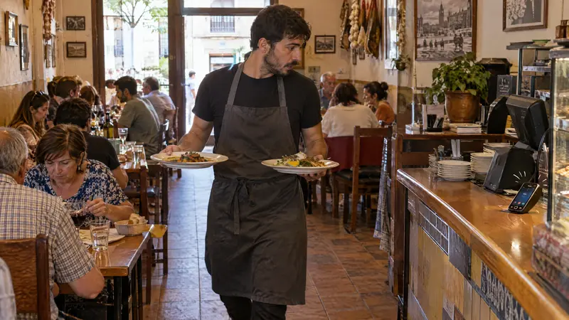 Agente de voz para reservas de restaurante: el teléfono en pleno servicio