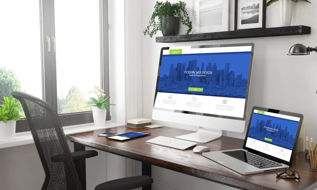 Black and white responsive devices mockup responsive modern web design