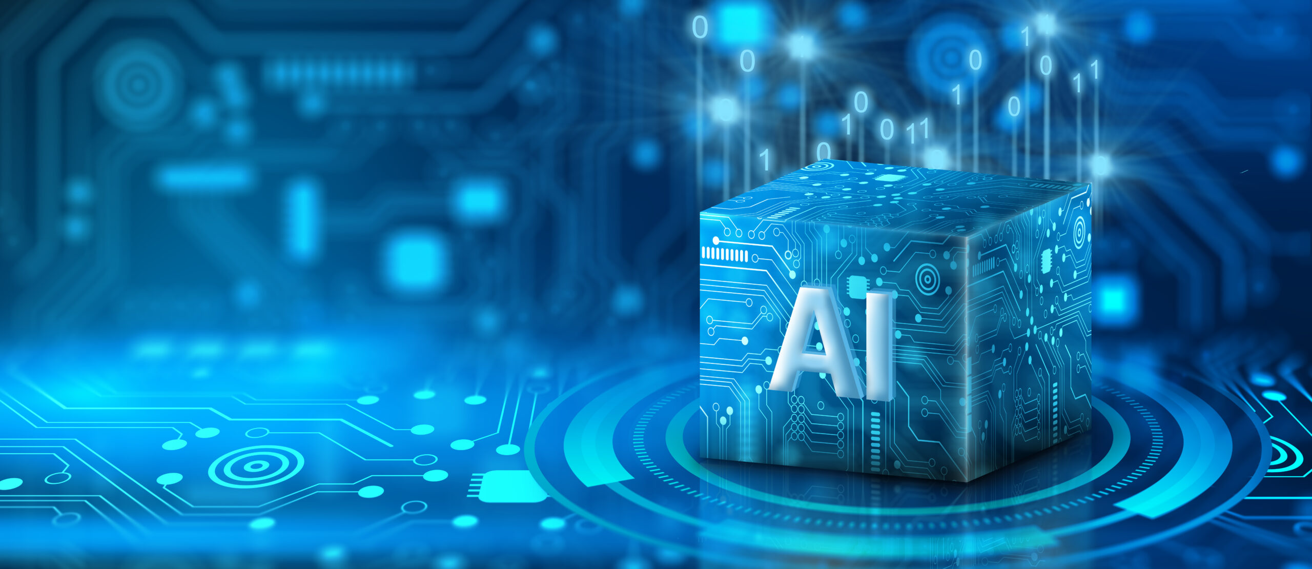 Ai Processor chip of Cube Technology Artificial intelligence learnability Concept